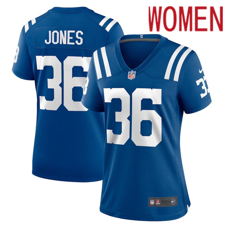 Women Indianapolis Colts #36 Josh Jones Nike Royal Game NFL Jersey->women nfl jersey->Women Jersey